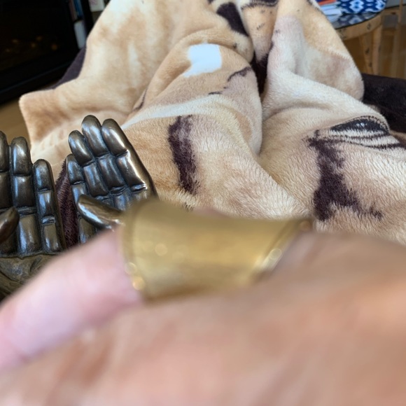 Italian JCM 925 Silver Wide Saddle Vermeil Ring Size 6 - Picture 2 of 9